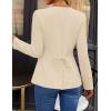 imageZESICA Womens Business Casual Blazers 2025 Fall Long Sleeve Button Down Suit Jackets Open Front Work Blazer with PocketKhaki