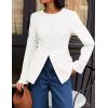 imageZESICA Womens Business Casual Blazers 2025 Fall Long Sleeve Button Down Suit Jackets Open Front Work Blazer with PocketWhite