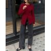 imageZESICA Womens Business Casual Blazers 2025 Fall Long Sleeve Button Down Suit Jackets Open Front Work Blazer with PocketWine