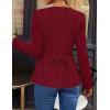imageZESICA Womens Business Casual Blazers 2025 Fall Long Sleeve Button Down Suit Jackets Open Front Work Blazer with PocketWine