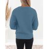 imageZESICA Womens Crew Neck Long Lantern Sleeve Fall 2025 Casual Loose Ribbed Knit Solid Soft Pullover Sweater TopsDustyblue