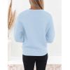 imageZESICA Womens Crew Neck Long Lantern Sleeve Fall 2025 Casual Loose Ribbed Knit Solid Soft Pullover Sweater TopsLightblue