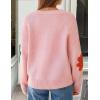 imageZESICA Womens Fall Floral Cardigan Sweaters 2025 Casual Long Sleeve Open Front Button Down V Neck Knit SweaterPink