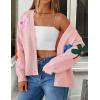 imageZESICA Womens Fall Floral Cardigan Sweaters 2025 Casual Long Sleeve Open Front Button Down V Neck Knit SweaterPink