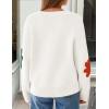 imageZESICA Womens Fall Floral Cardigan Sweaters 2025 Casual Long Sleeve Open Front Button Down V Neck Knit SweaterWhite