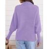 imageZESICA Womens Fall Lapel Collar V Neck Long Sleeve Ribbed Knit Comfy Loose Casual Pullover Sweater Jumper TopPurple