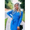 imageZESICA Womens Fall Long Batwing Sleeve Wrap V Neck Knitted Backless Bodycon Pullover Sweater Dress with BeltBrightblue