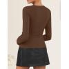 imageZESICA Womens Fall Square Neck Blazers 2025 Casual Long Sleeve Button Up Work Business Fitted Blazer JacketsBrown
