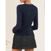 imageZESICA Womens Fall Square Neck Blazers 2025 Casual Long Sleeve Button Up Work Business Fitted Blazer JacketsNavy