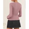 imageZESICA Womens Fall Square Neck Blazers 2025 Casual Long Sleeve Button Up Work Business Fitted Blazer JacketsPink