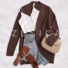 imageZESICA Womens Fall Winter 2025 Long Sleeve Open Front Casual Lightweight Soft Knit Cardigan Sweater OuterwearCoffee