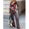 imageZESICA Womens Floral Mesh Long Sleeve Tops 2025 Fall Cowl Neck Slim Fit Going Out Y2k Shirts Trendy Date Night OutfitsBlack