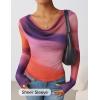 imageZESICA Womens Floral Mesh Long Sleeve Tops 2025 Fall Cowl Neck Slim Fit Going Out Y2k Shirts Trendy Date Night OutfitsPurple