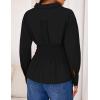 imageZESICA Womens Long Sleeve Button Down Cotton Shirts 2025 Fall Business Casual Collared Blouse Pleated Peplum Work TopsBlack