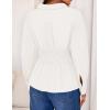 imageZESICA Womens Long Sleeve Button Down Cotton Shirts 2025 Fall Business Casual Collared Blouse Pleated Peplum Work TopsWhite