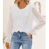 imageZESICA Womens Long Sleeve Chiffon Dressy Casual Blouses Fall Button Down Ruffle Layered Boho Tops 2025 Trendy Clothes