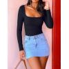 imageZESICA Womens Long Sleeve Shirts 2025 Fall Fashion Square Neck Slim Fit Basic Going Out Tops Trendy OutfitsBlack