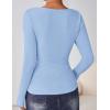 imageZESICA Womens Long Sleeve Shirts 2025 Fall Fashion Square Neck Slim Fit Basic Going Out Tops Trendy OutfitsBlue