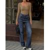 imageZESICA Womens Long Sleeve Shirts 2025 Fall Fashion Square Neck Slim Fit Basic Going Out Tops Trendy OutfitsKhaki