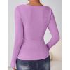imageZESICA Womens Long Sleeve Shirts 2025 Fall Fashion Square Neck Slim Fit Basic Going Out Tops Trendy OutfitsPurple