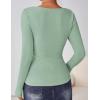 imageZESICA Womens Long Sleeve Shirts 2025 Fall Fashion Square Neck Slim Fit Basic Going Out Tops Trendy OutfitsSage