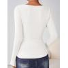 imageZESICA Womens Long Sleeve Shirts 2025 Fall Fashion Square Neck Slim Fit Basic Going Out Tops Trendy OutfitsWhite