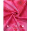 imageZESICA Womens Trendy Off Shoulder Floral Mesh Tops Slim Fit Sexy Long Sleeve Shirts Asymmetrical Ruched BlousesPink