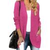 imageZESICA Womens Fall Winter 2025 Long Sleeve Open Front Casual Lightweight Soft Knit Cardigan Sweater OuterwearRose