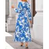 imageZESICA Fall Floral Dresses for Women 2025 Elegant Long Sleeve V Neck Mesh Cocktail Wedding Party Maxi DressBlue