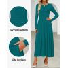 imageZESICA Womens Elegant Long Sleeve Maxi Dress 2025 Fall Crewneck Knit High Waist Pleated Flowy A Line Casual Party DressesAqua