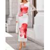 imageZESICA Womens Long Sleeve Floral Maxi Dresses 2025 Fall Bodycon Crewneck Side Slit Ruched Fitted Party Long DressWhite