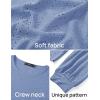 imageZESICA Long Sleeve Eyelet Tops for Womens Crew Neck Fall Shirts Casual Loose Blouses 2024 Trendy ClothesBlue