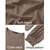imageZESICA Long Sleeve Eyelet Tops for Womens Crew Neck Fall Shirts Casual Loose Blouses 2024 Trendy ClothesGreytaupe