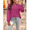 imageZESICA Long Sleeve Eyelet Tops for Womens Crew Neck Fall Shirts Casual Loose Blouses 2024 Trendy ClothesRosered