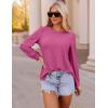 imageZESICA Long Sleeve Eyelet Tops for Womens Crew Neck Fall Shirts Casual Loose Blouses 2024 Trendy ClothesRosered