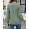 imageZESICA Long Sleeve Eyelet Tops for Womens Crew Neck Fall Shirts Casual Loose Blouses 2024 Trendy ClothesSage