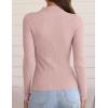 imageZESICA Womens 2025 Fall Long Sleeve Turtleneck T Shirt Ribbed Knit Sweater Slim Fit Basic Casual Tee TopsDusty Pink