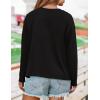 imageZESICA Womens Causal Long Sleeve Lightweight Sweatshirts Crewneck Side Slit Loose Shirts Basic Fall TopsBlack