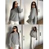 imageZESICA Womens Causal Long Sleeve Lightweight Sweatshirts Crewneck Side Slit Loose Shirts Basic Fall TopsGrey