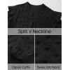 imageZESICA Womens Ruffle Long Sleeve Chiffon Blouses V Neck Swiss Dot Fall Shirts Dressy Casual Tunic TopsBlack