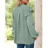 imageZESICA Womens Ruffle Long Sleeve Chiffon Blouses V Neck Swiss Dot Fall Shirts Dressy Casual Tunic TopsSage