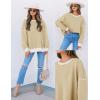 imageZESICA Sweatshirts for Women Casual Long Sleeve Crewneck Contrast Color Oversized Pullover Tops Trendy ClothesApricot