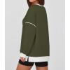 imageZESICA Sweatshirts for Women Casual Long Sleeve Crewneck Contrast Color Oversized Pullover Tops Trendy ClothesArmy Green