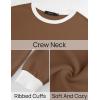 imageZESICA Sweatshirts for Women Casual Long Sleeve Crewneck Contrast Color Oversized Pullover Tops Trendy ClothesBrown