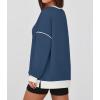imageZESICA Sweatshirts for Women Casual Long Sleeve Crewneck Contrast Color Oversized Pullover Tops Trendy ClothesDusty Blue