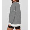 imageZESICA Sweatshirts for Women Casual Long Sleeve Crewneck Contrast Color Oversized Pullover Tops Trendy ClothesGrey