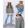 imageZESICA Sweatshirts for Women Casual Long Sleeve Crewneck Contrast Color Oversized Pullover Tops Trendy ClothesGrey