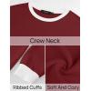 imageZESICA Sweatshirts for Women Casual Long Sleeve Crewneck Contrast Color Oversized Pullover Tops Trendy ClothesRed