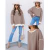 imageZESICA Sweatshirts for Women Casual Long Sleeve Crewneck Contrast Color Oversized Pullover Tops Trendy ClothesSand