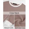 imageZESICA Sweatshirts for Women Casual Long Sleeve Crewneck Contrast Color Oversized Pullover Tops Trendy ClothesSand